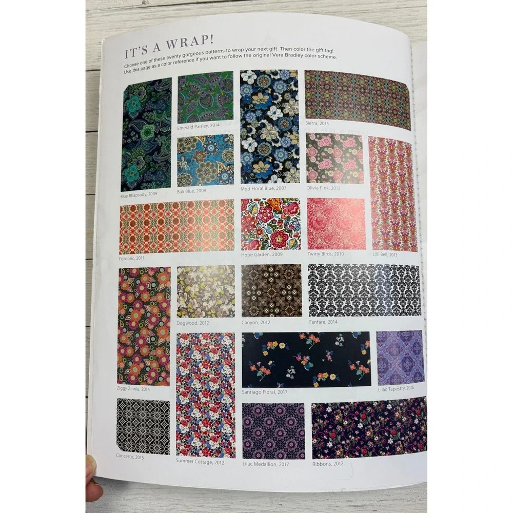 Vera Bradley Birthday Bash Wrapping Paper Book 20 Sheets 18x24 Perforated Floral
